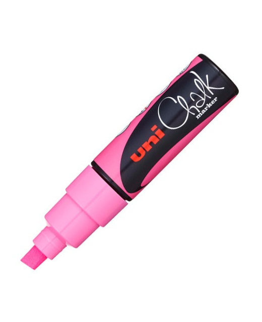 uni Liquid Chalk Marker PWE-8K Chisel Tip 8mm Fluoro Pink