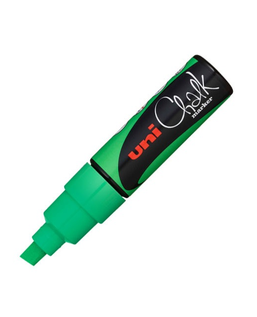 uni Liquid Chalk Marker PWE-8K Chisel Tip 8mm Fluoro Green