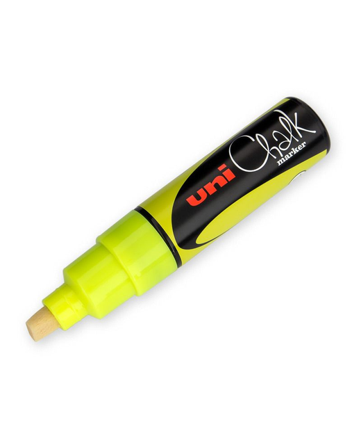 Uni Chalk Marker PWE-8K F. Yellow 8mm Chisel Tip