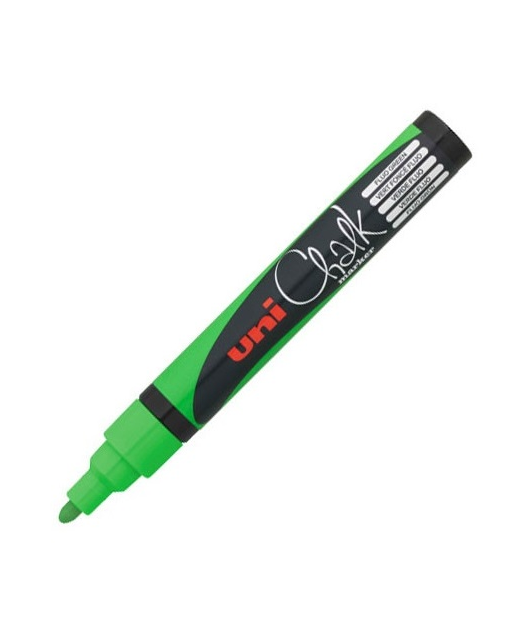 uni Liquid Chalk Marker PWE-5M Bullet Tip 2.5mm Fluoro Green