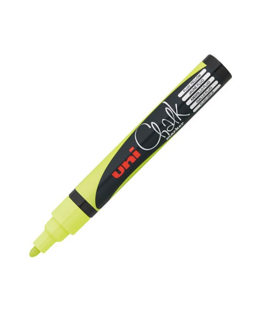 uni Liquid Chalk Marker PWE-5M Bullet Tip 2.5mm Fluoro Yellow