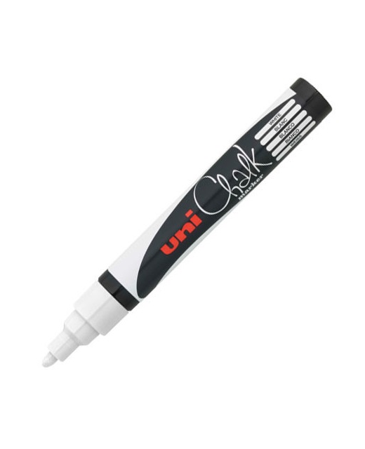 uni Liquid Chalk Marker PWE-5M Bullet Tip 2.5mm White