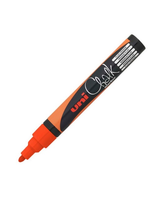 uni Liquid Chalk Marker PWE-5M Bullet Tip 2.5mm Fluoro Orange